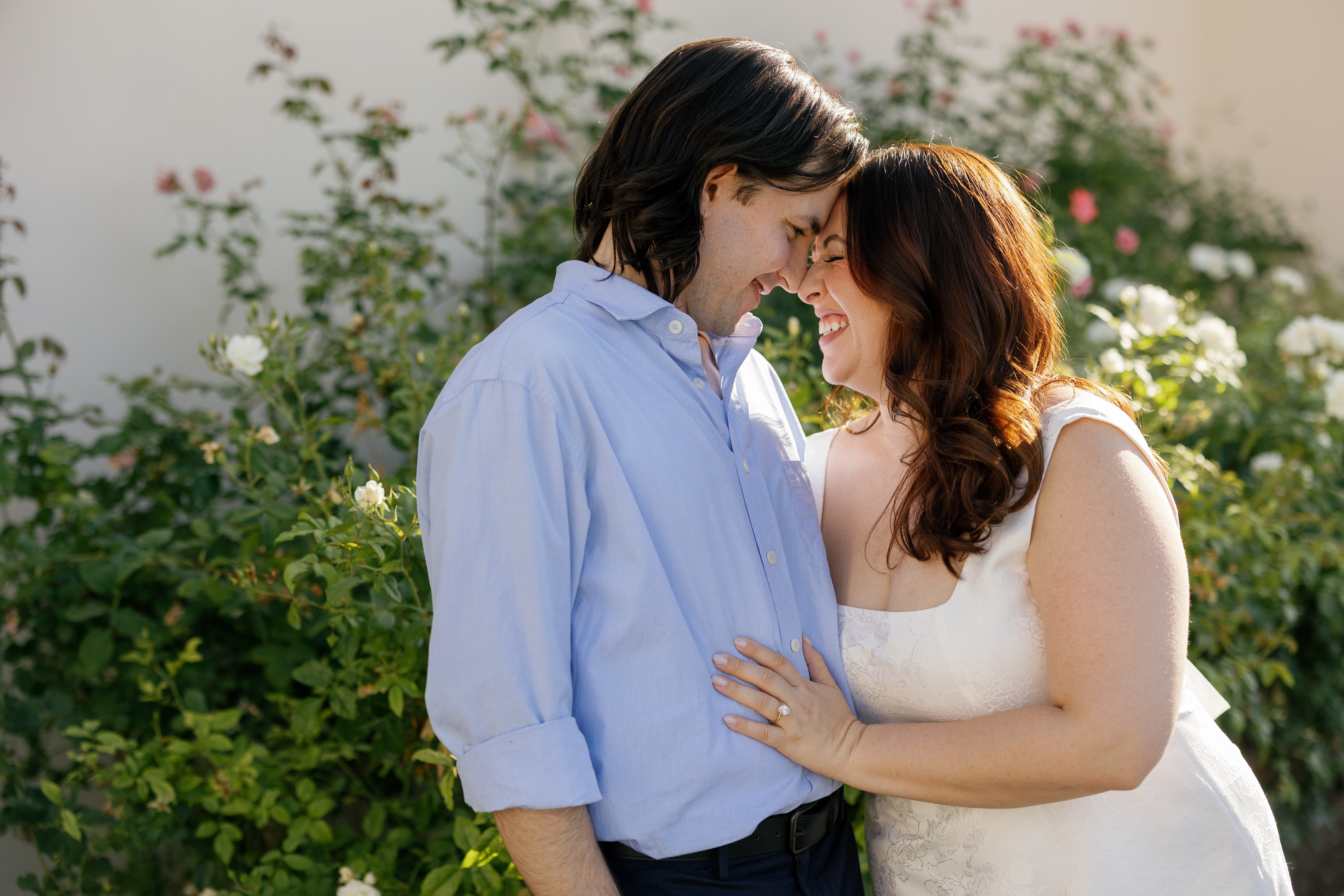 Amanda and Charlie standing face to face